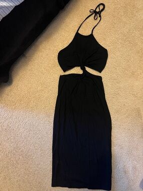 Black Halter CutOut Maxi Dress NWOT